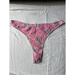 NWOT Looney Tunes Bugs Bunny Pink Print Thong Panty – Size M
